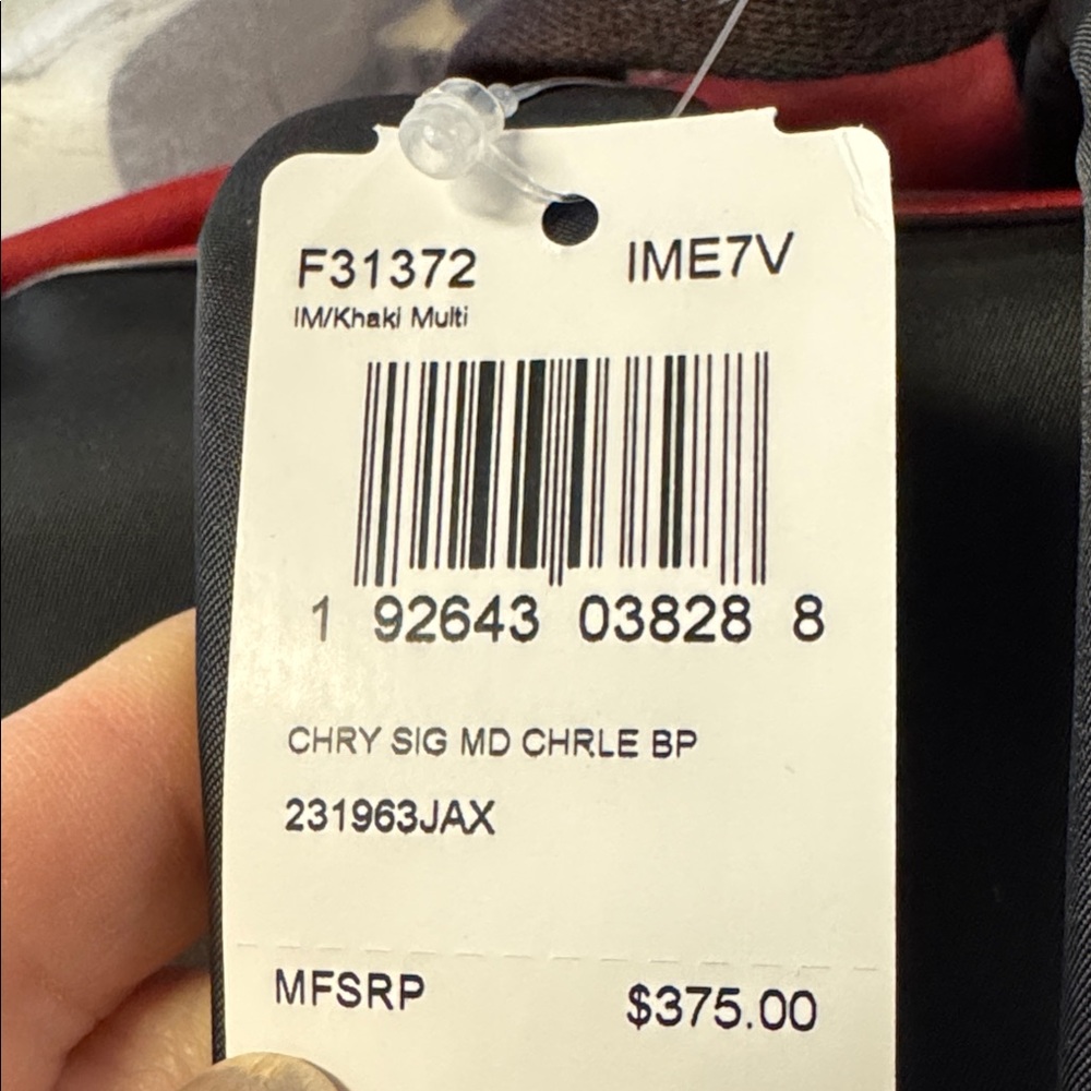 Coach NWT Med Charlie Backpack, brown logo background, CHERRIES Retail $375 - Picture 5 of 5